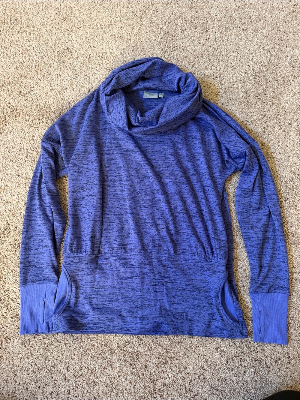 Athleta Men's Heathered Royal Blue Turtleneck Pullover